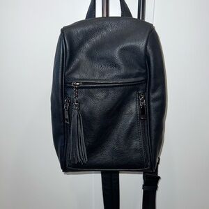 Fadeon Black Sling Backpack with Tassel Accent